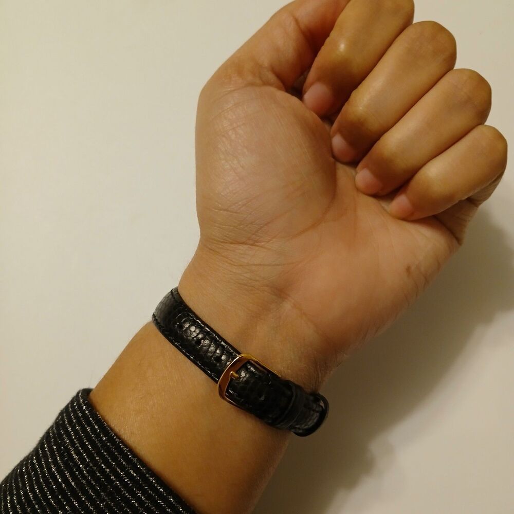 Gallaudet CSI Women's Silver Tone Dial Swiss Black Leather Band Watch WR 3ATM - Picture 6 of 12